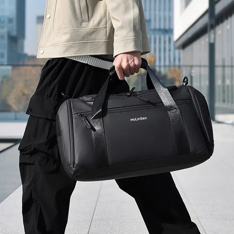 Mulinsen PU Travel Bag Unisex Black-3