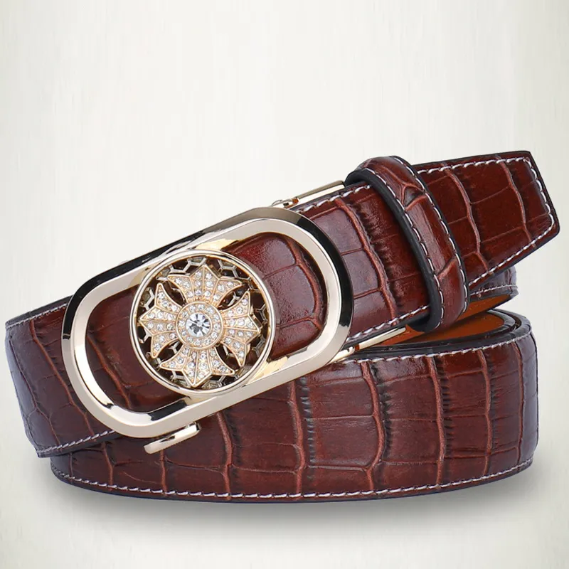 Mulinsen Cow Split Leather Alloy Leather Belts Unisex 3.5cm-1