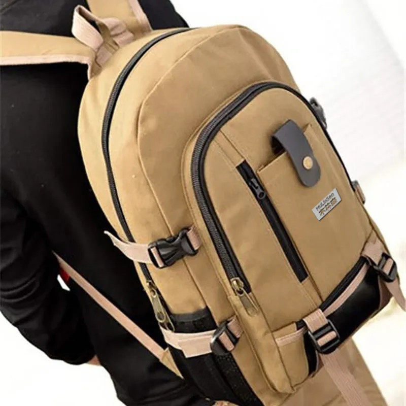 Mulinsen Polyester Backpack Regular Unisex Black Khaki/Brown/Army Green/Light Khaki-4