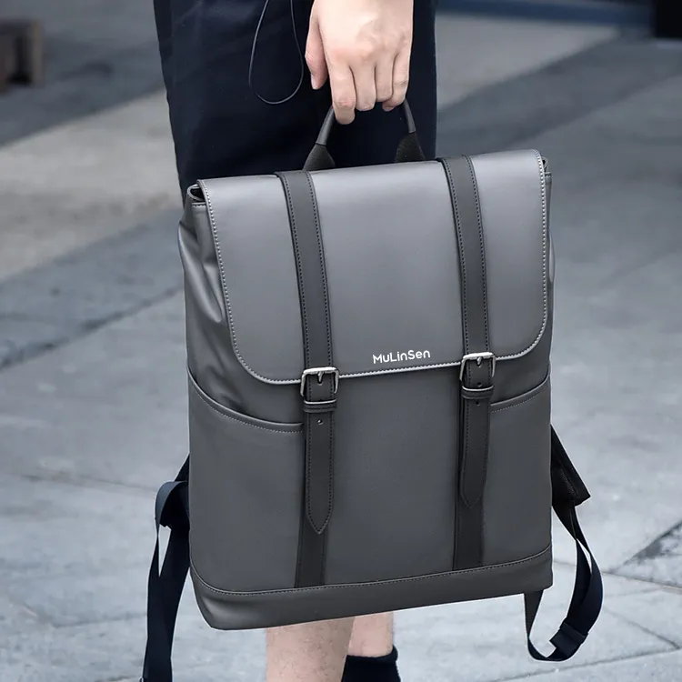 Mulinsen Polyester Laptop Bag Backpack Regular Unisex Black/Gray-3