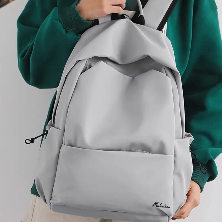 Mulinsen Nylon Backpack Regular Unisex Ecru/Black/Gray/Blue/Pink-4