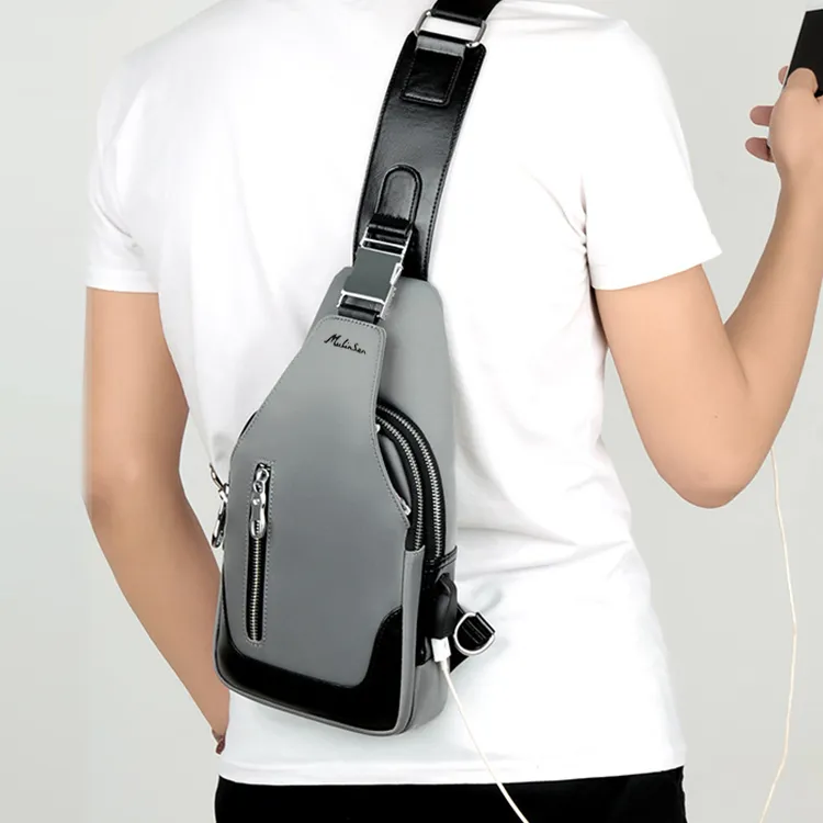 Mulinsen Polyester Sling Bag Regular Unisex Black/Light Gray-4