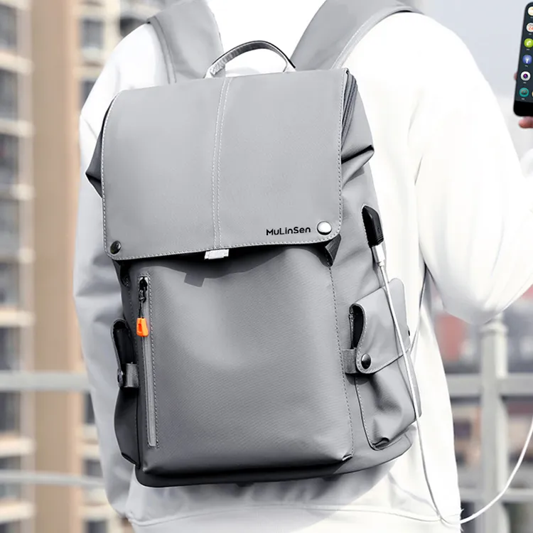 Mulinsen Oxford Backpack Laptop Bag Regular Unisex Black/Gray-4