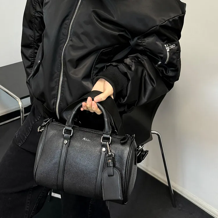 Mulinsen PU Shoulder Bag, Crossbody Bag, Handbag Unisex Black-1