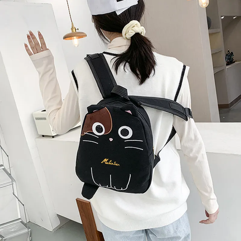 Mulinsen Canvas Backpack Regular Unisex White/Black-4