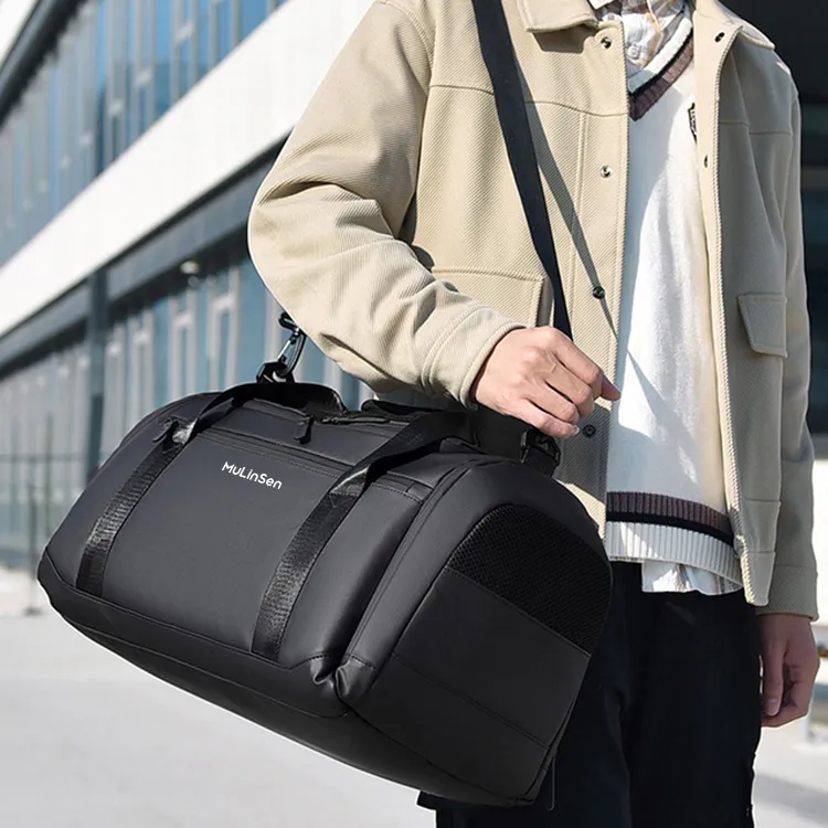 Mulinsen PU Travel Bag Unisex Black-2
