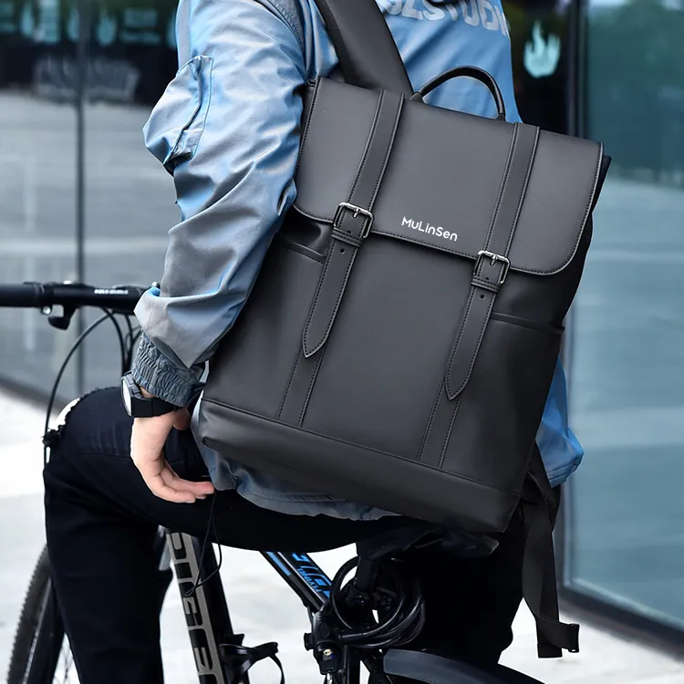 Mulinsen Polyester Laptop Bag Backpack Regular Unisex Black/Gray-1