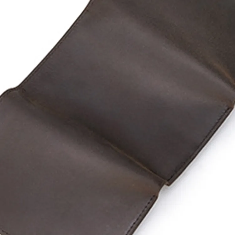 Mulinsen Top Grain Cow Leather Wallet Regular Men's Black/Dark Brown-2