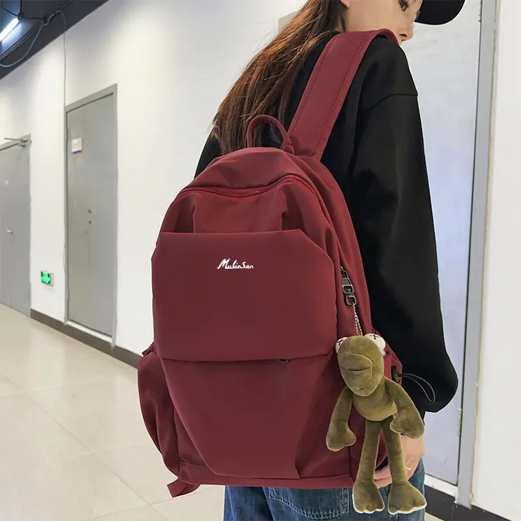 Mulinsen Nylon Backpacks Backpack Regular Unisex Black/White/Burgundy/Gray/Green/Pink-5