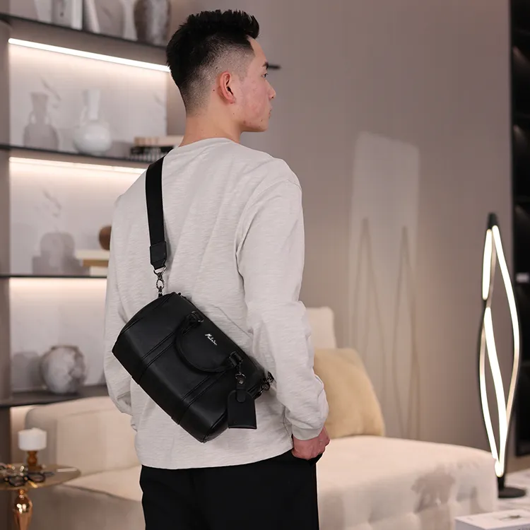 Mulinsen PU Shoulder Bag, Crossbody Bag, Handbag Unisex Black-3