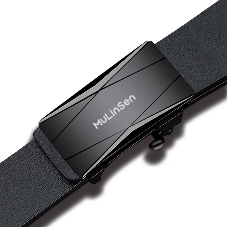 Mulinsen Cow Leather Belts Men's Width 3.5CM-1