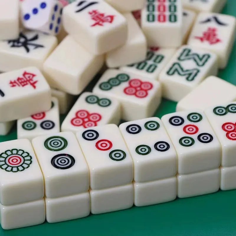 A Little Tide To Play Mini Mahjong, Small Hand Scratched Tiles Fun Dorm & Home Party Board Game-2