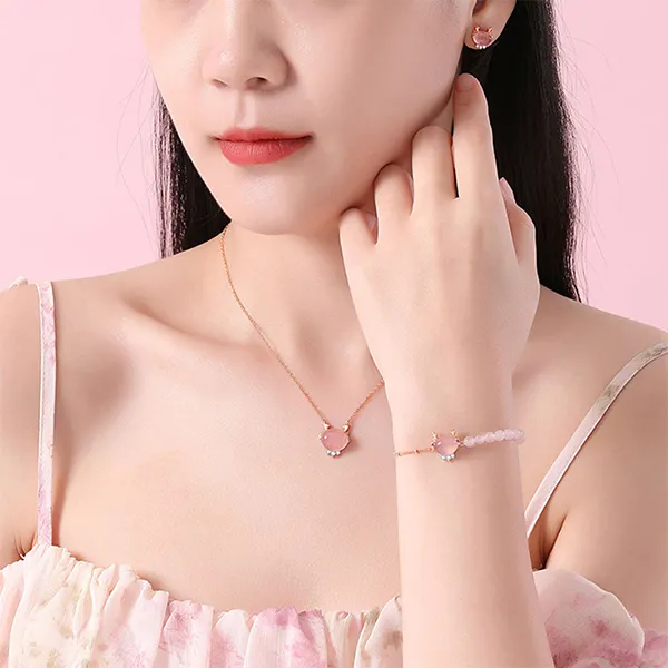 BAGGL Chalcedony Jade Necklaces Unisex-1