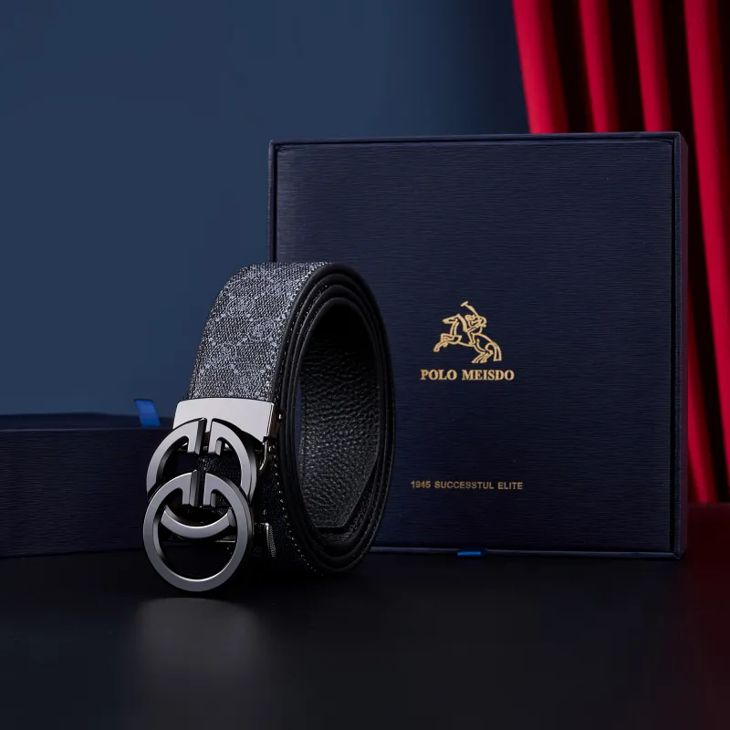 POLOMEISDO Microfiber Genuine Leather Belt Utility Box Men's Width 3.5cm-4
