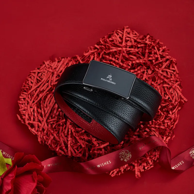 POLOMEISDO Top Grain Cow Leather Men's Belt Practical Box Men's 3.5cm Custom Exclusive Greeting Card-2
