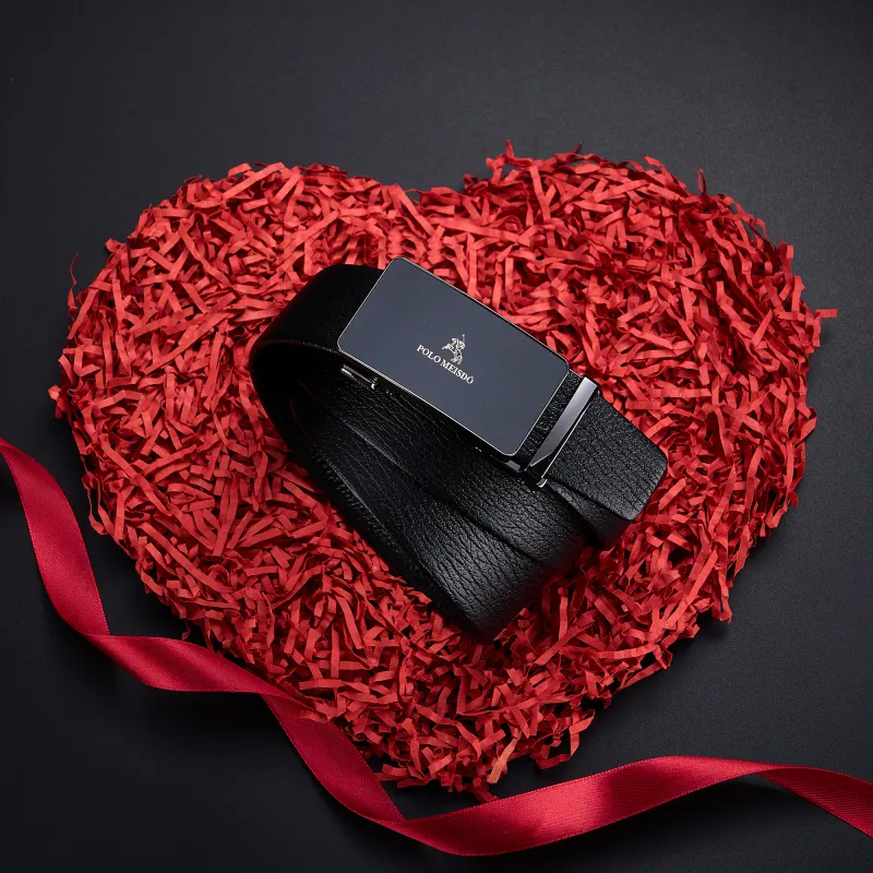 POLOMEISDO Top Grain Cow Leather Men's Belt, Contact Customer Service For Writing A Greeting Card Men's 3.5cm-5