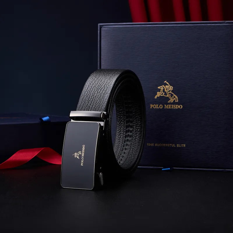 POLOMEISDO Top Grain Cow Leather Men's Belt, Contact Customer Service For Writing A Greeting Card Men's 3.5cm-4