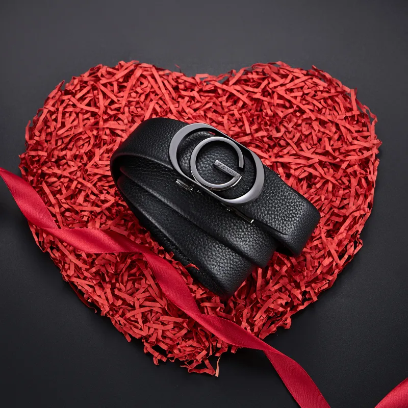 POLOMEISDO High Quality Top Grain Cow Leather Belt Comes With A Customizable Greeting Card For Boyfriend Men's 3.5cm-5
