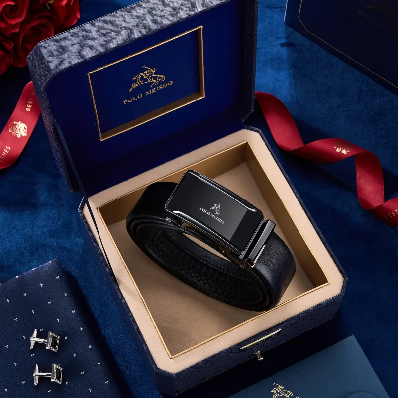 POLOMEISDO Top Grain Cow Leather Belt, A Practical Gift For Husbands, Premium Quality. Men's Width 3.5cm-1