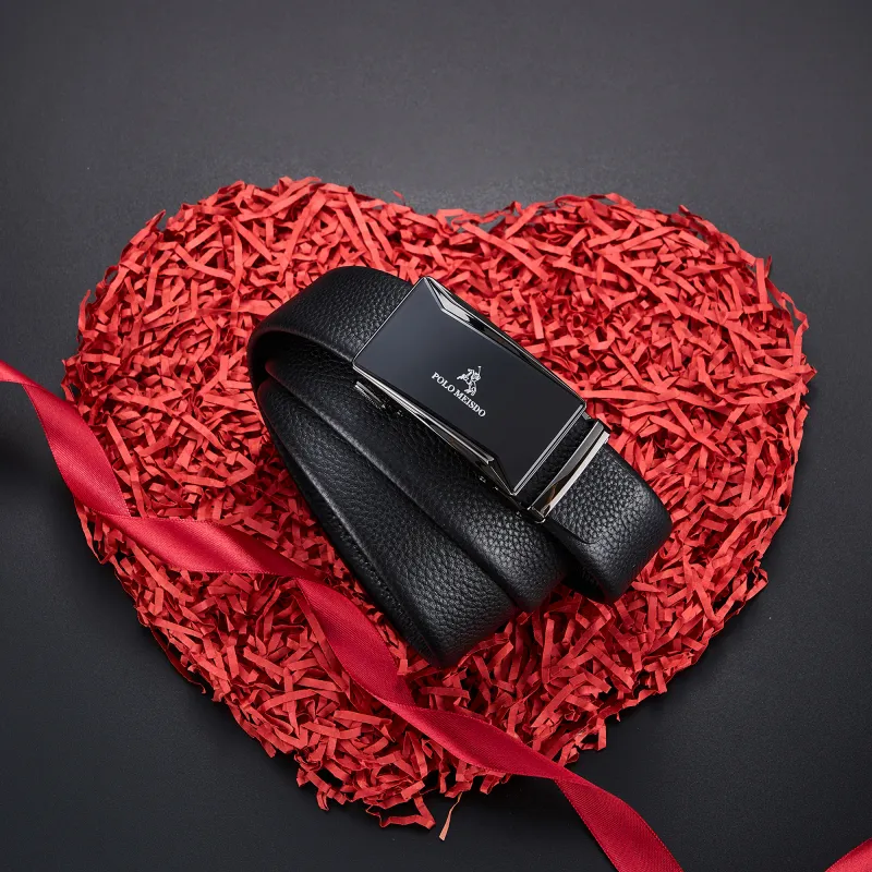POLOMEISDO Top Grain Cow Leather Belt Comes With Boyfriend Birthday Gift Box Men's 3.5cm-5