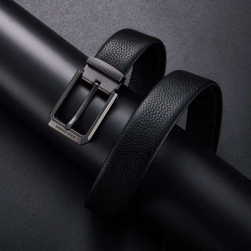 POLOMEISDO Top Grain Cow Leather Youthful Belt Practical Box Men's 3.5cm Custom Exclusive Greeting Card-2