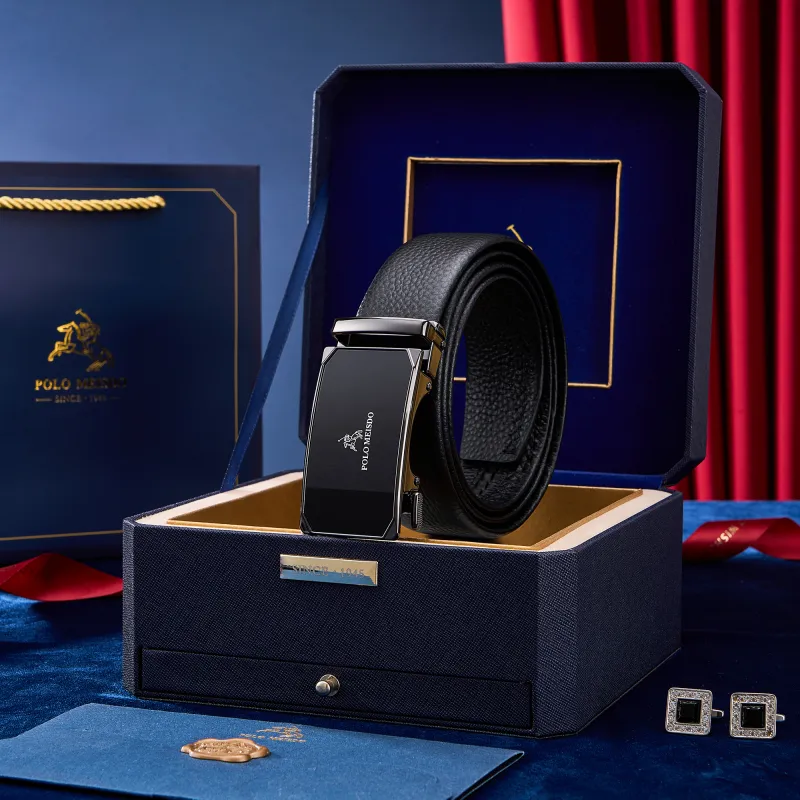POLOMEISDO High Quality Top Grain Cow Leather Belt Practical Gift, Can Be Written In Greeting Card Men's 3.5cm-4