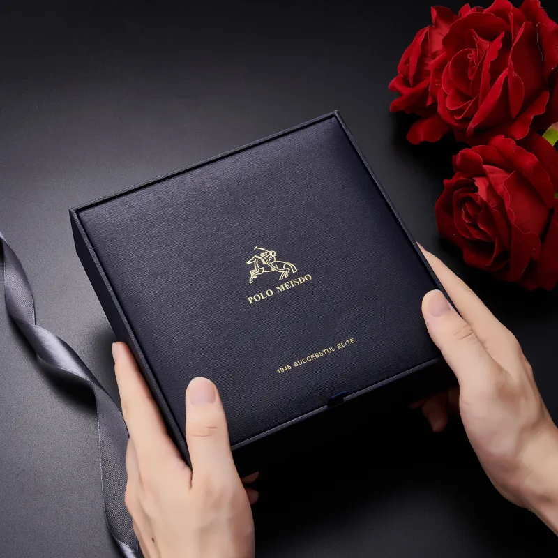 POLOMEISDO Top Grain Cow Leather Practical Belt Box, With Custom Exclusive Greeting Card Men's Width 3.5cm-2