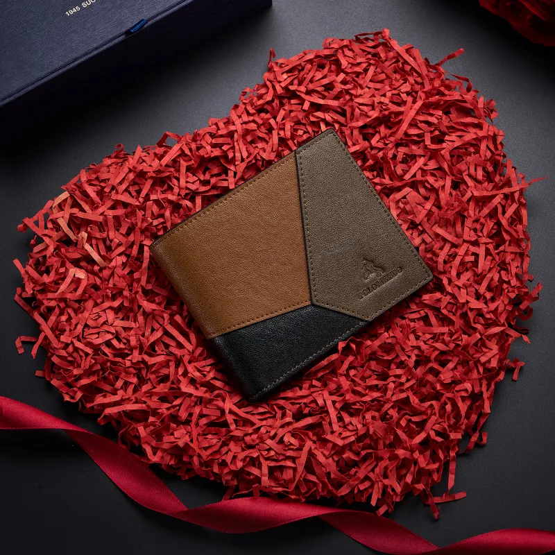 POLOMEISDO Microfiber Pu Vintage Men's Wallet Regular Men's Dark Brown-5
