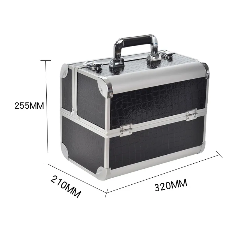 Sweet Pillow House Aluminum Alloy Double Layer Large Capacity Makeup Tool Case-1