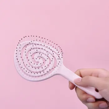 Sweet Pillow House Cut Out Styling For Smooth, Voluminous Curled Hair With Plastic Rib Bone Massage Comb Shaping