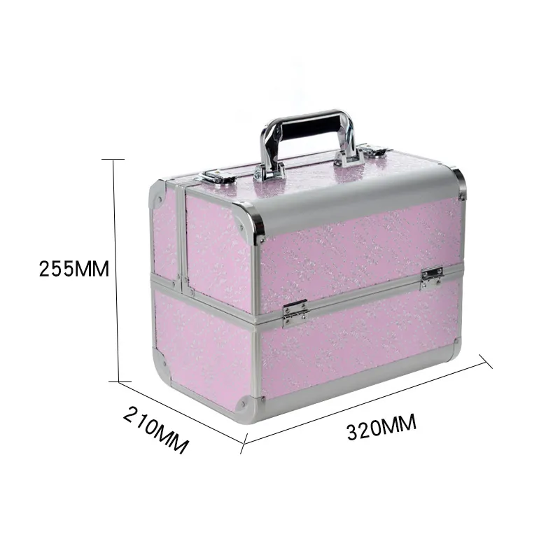 Sweet Pillow House Aluminum Alloy Double Layer Large Capacity Makeup Tool Case-4