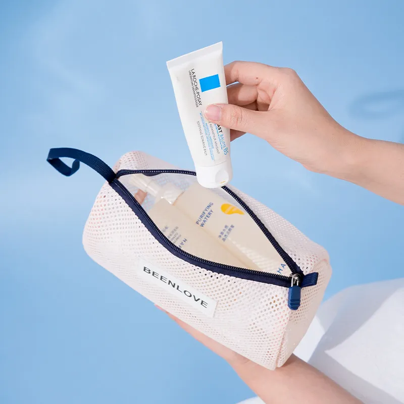 Sweet Pillow House Hawaii Handheld Gauze Bag Travel Cosmetics Storage Bag Travel Beach Bag Portable Makeup Bag-2
