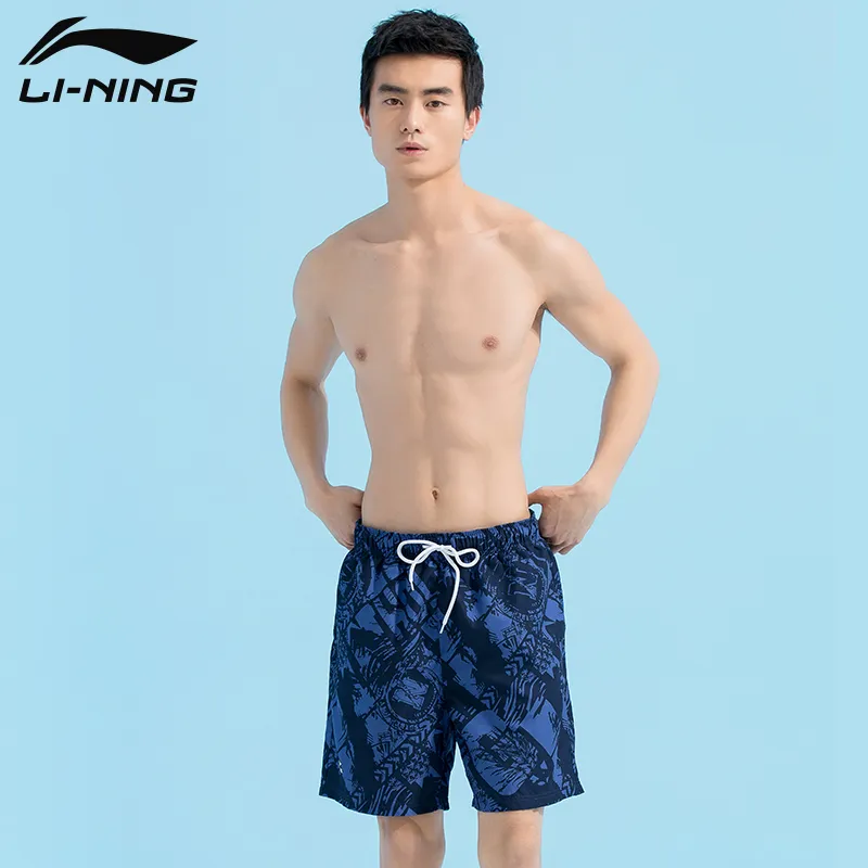 LiNing Sports Trend Series Swimming Shorts Men's Blue-4