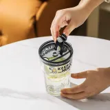 Glass Straw Cup (Black)