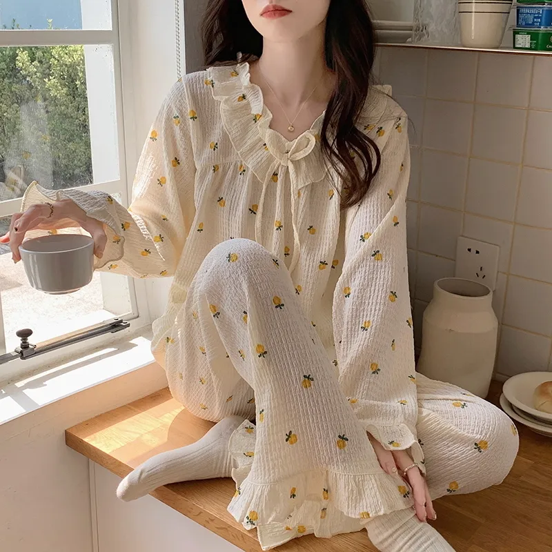 GRACEWELL Pajama Set Women's Champagne Mini Floral-5