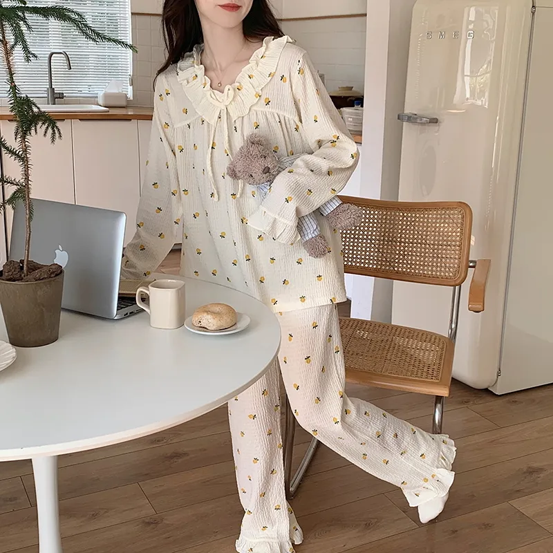 GRACEWELL Pajama Set Women's Champagne Mini Floral-2