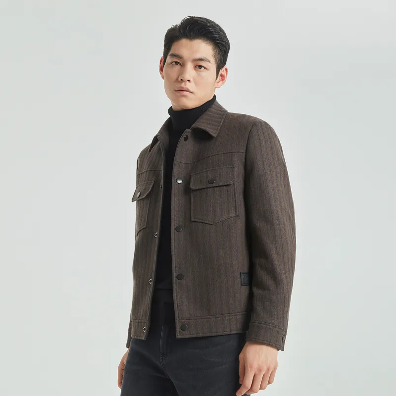 LESS IS MORE Coats Men's Gray Coffee-2