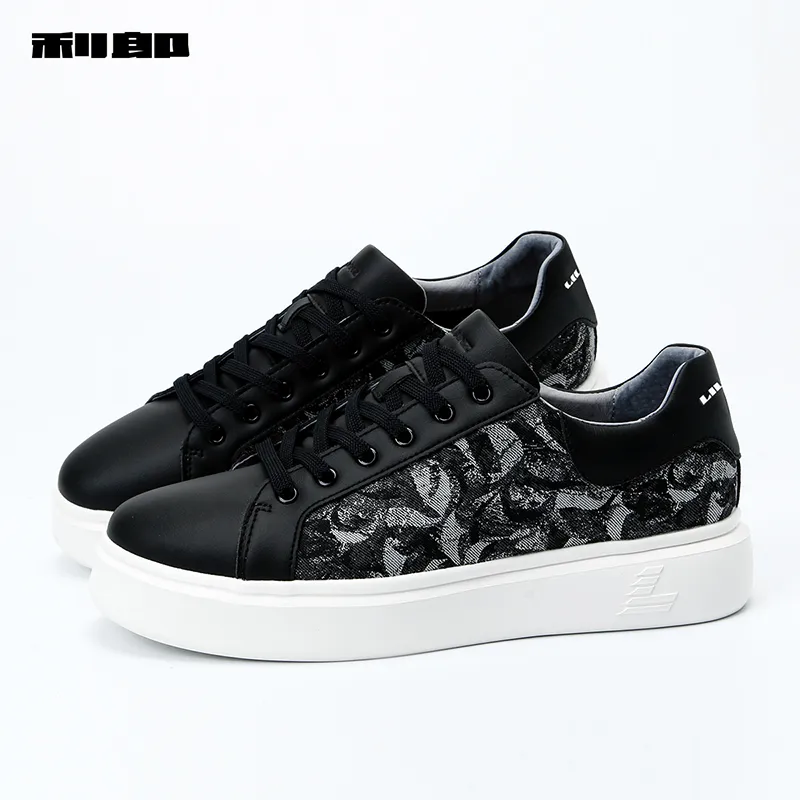 LESS IS MORE Anti Slip Wear Resistant Low Top Skateboard Shoes Men's Black White-3