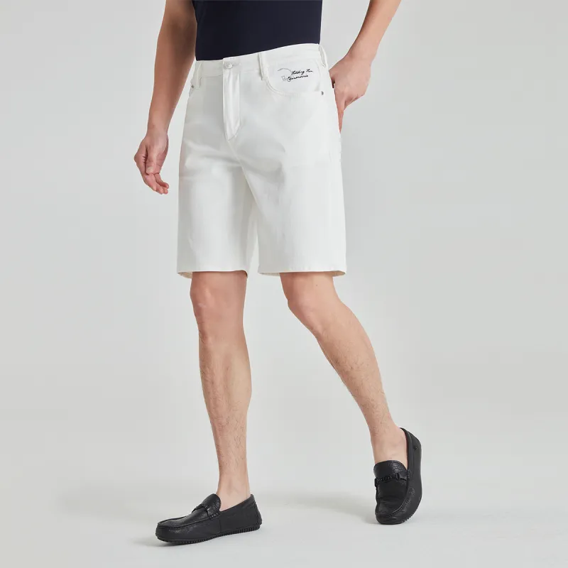LESS IS MORE Denim Shorts Men's White-5