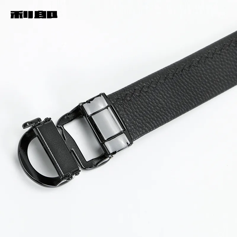 LESS IS MORE Top Grain Cow Leather Belts Men's Width 3.5CM-3