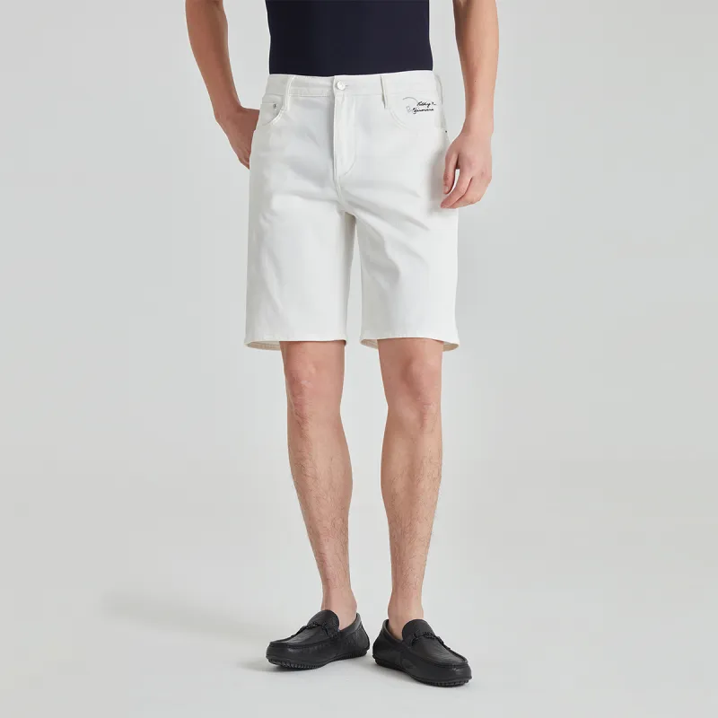 LESS IS MORE Denim Shorts Men's White-3