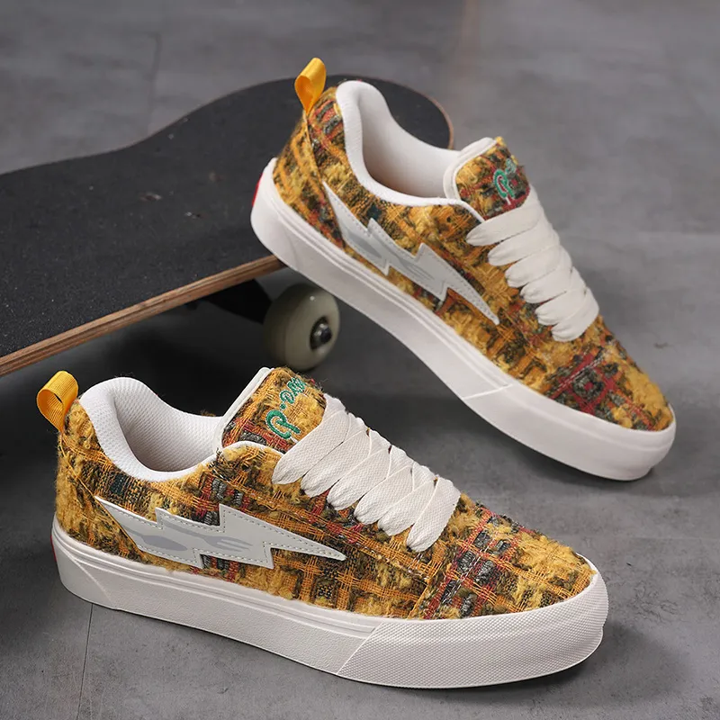 FireMonkey Slip Resistant, Impact Resistant, Abrasion Resistant Low Top Preppy Style Skateboard Shoes Unisex-52