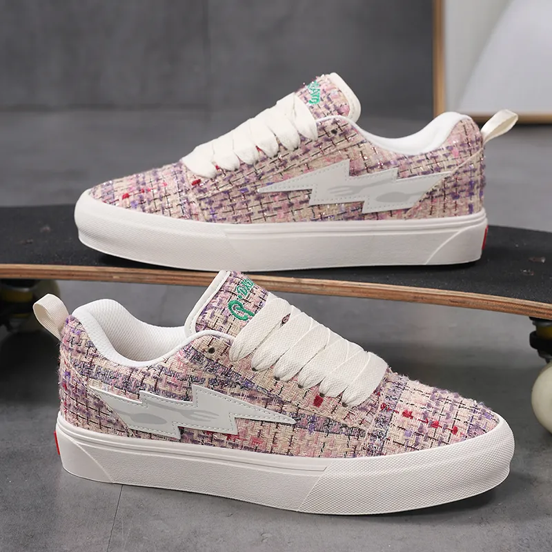 FireMonkey Slip Resistant, Impact Resistant, Abrasion Resistant Low Top Preppy Style Skateboard Shoes Unisex-56