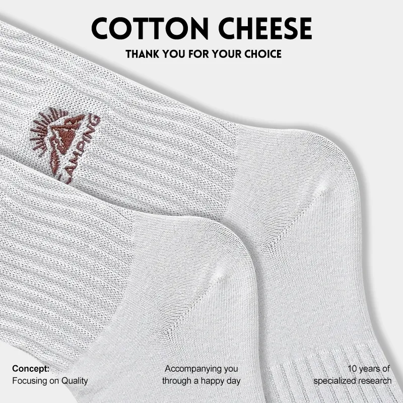 COTTON CHEESE Mid Calf Socks Men's 5 Pack-5