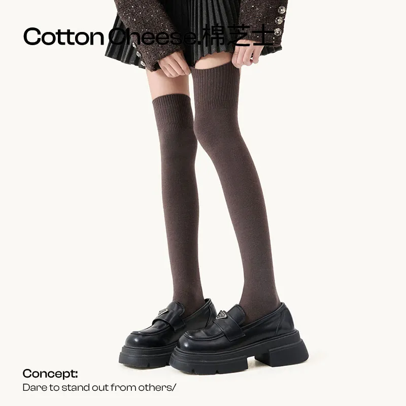 COTTON CHEESE Thigh high Socks Women's 1 Pack-2