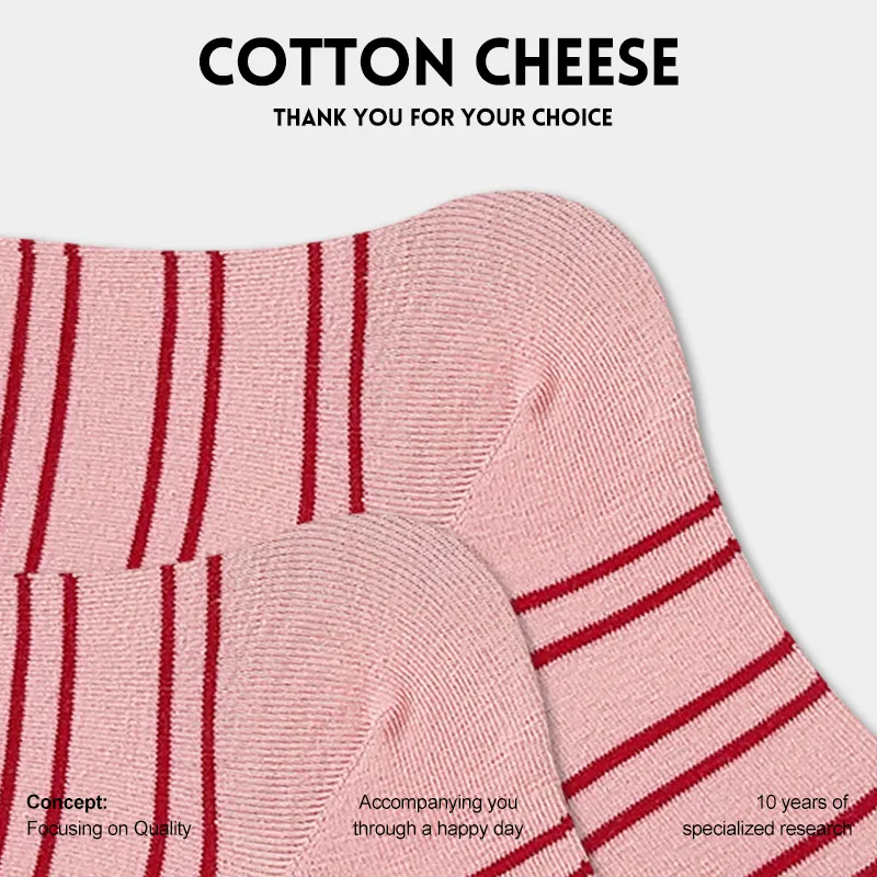 COTTON CHEESE Mid Calf Socks Women's 5 Pack-11