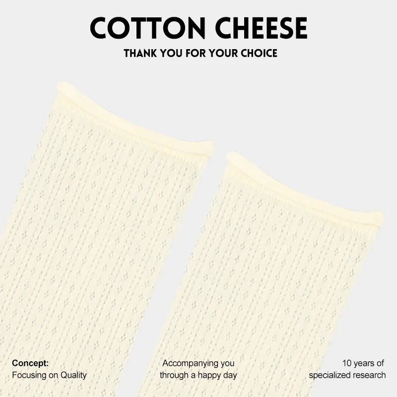 COTTON CHEESE Mid Calf Socks Women's 5 Pack-2