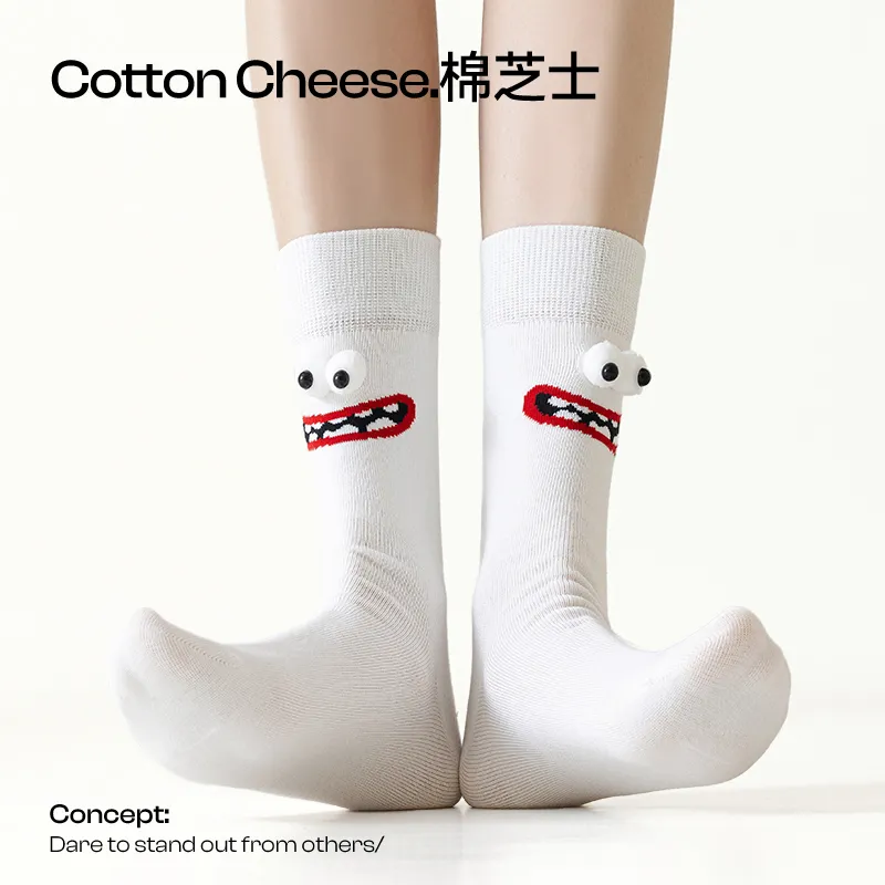 COTTON CHEESE Mid Calf Socks Unisex 5 Pack-2