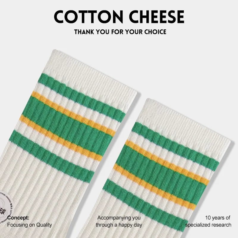 COTTON CHEESE Mid Calf Socks Unisex 5 Pack-3