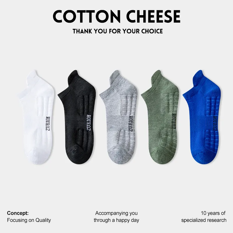 COTTON CHEESE No Show Socks Men's 5 Pack-2
